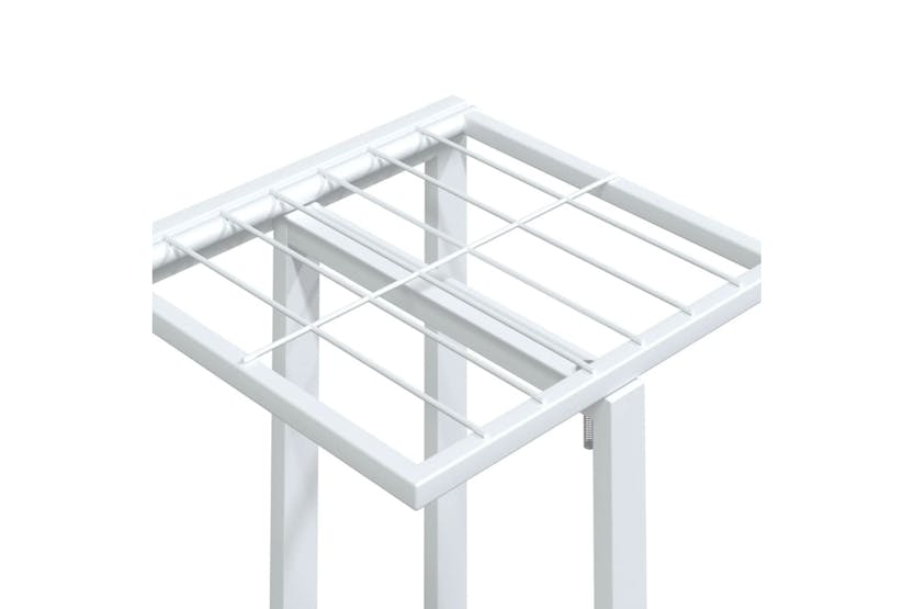 Vidaxl 343116 4-floor Flower Stand With Wheels 44x23x80 Cm White Iron