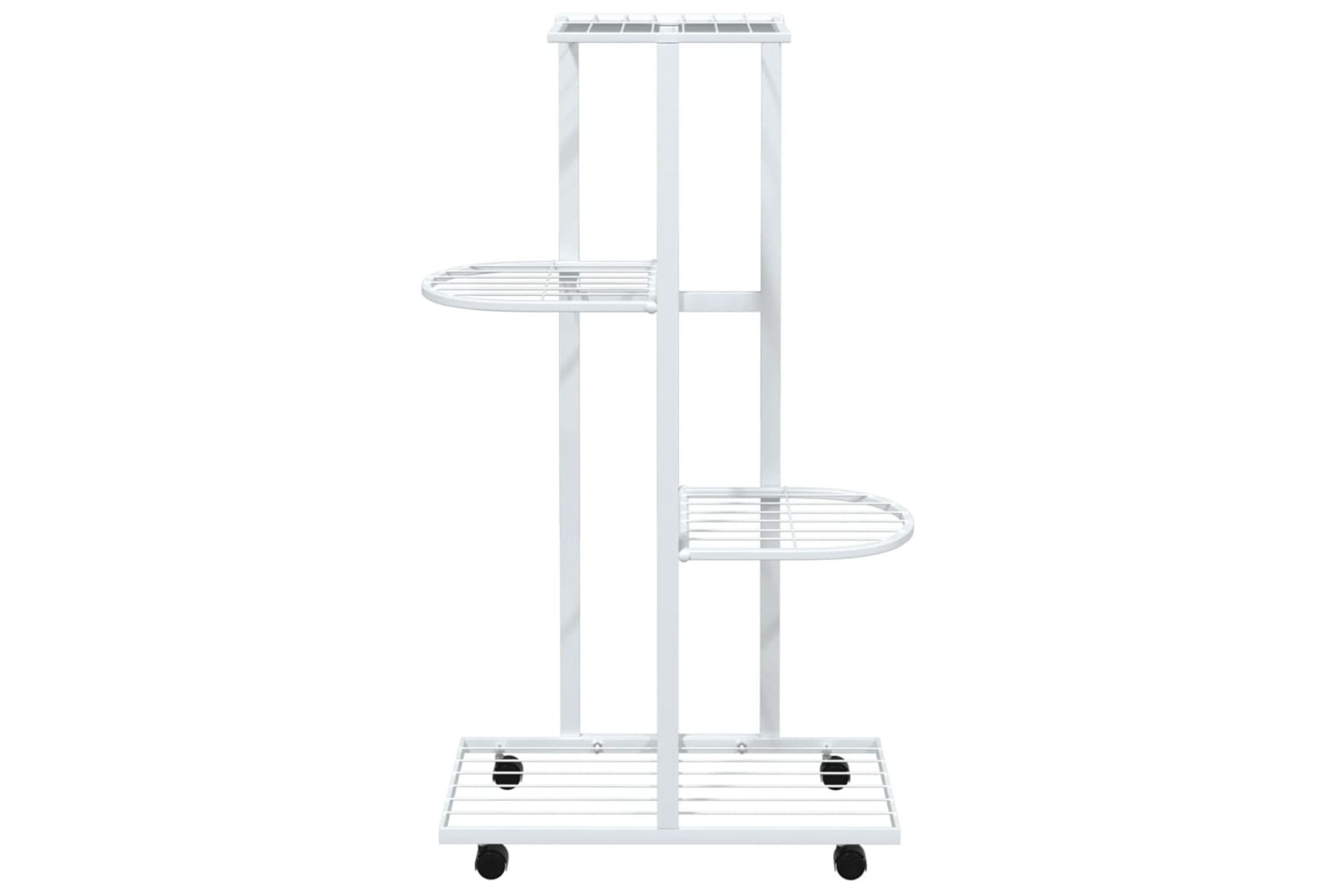 vidaXL 343116 4-floor Flower Stand With Wheels 44x23x80cm White Iron