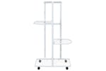 Vidaxl 343116 4-floor Flower Stand With Wheels 44x23x80 Cm White Iron