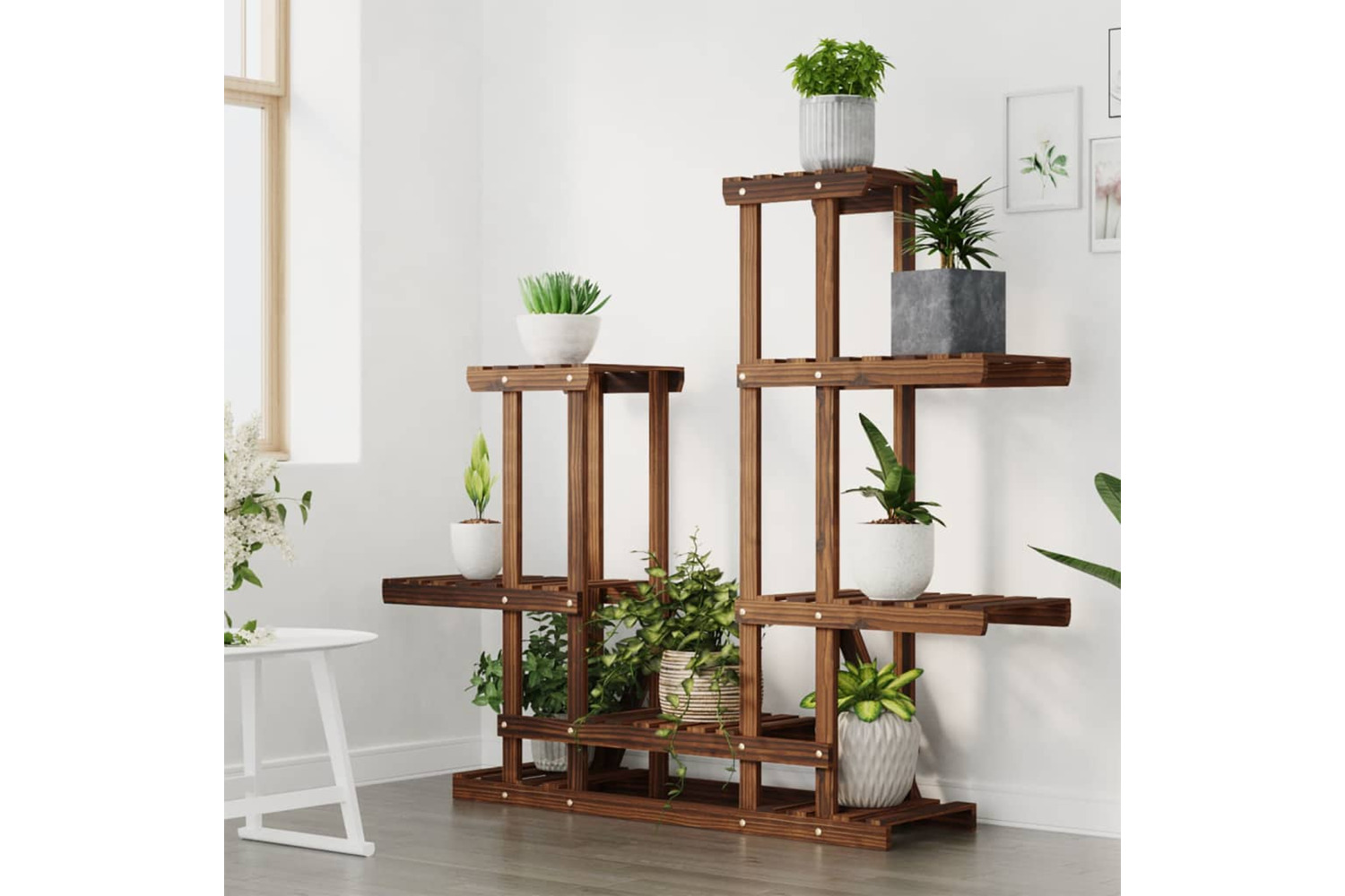 vidaXL 362861 Flower Stand 95x25x96cm Solid Wood Fir