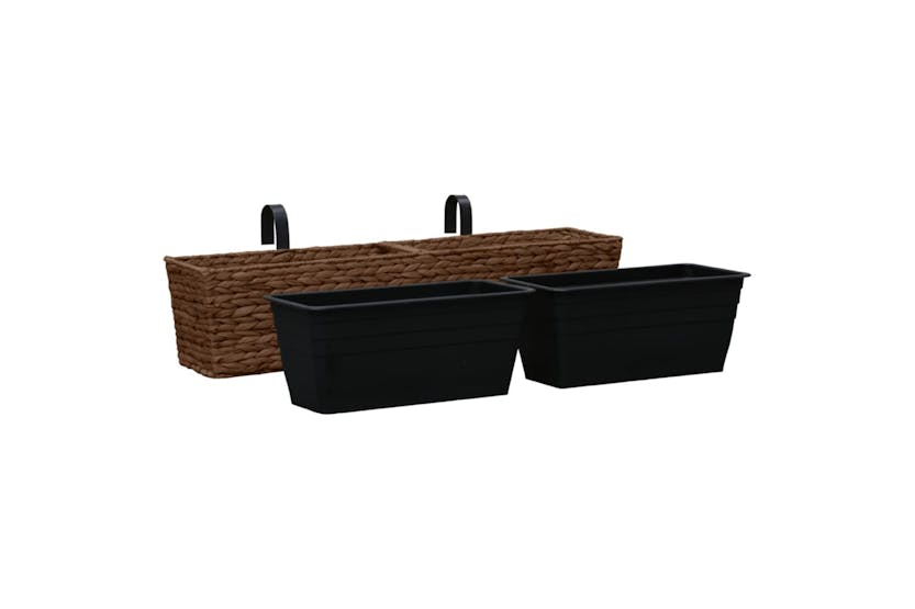 Vidaxl 45581 Garden Planters 2 Pcs Water Hyacinth Brown