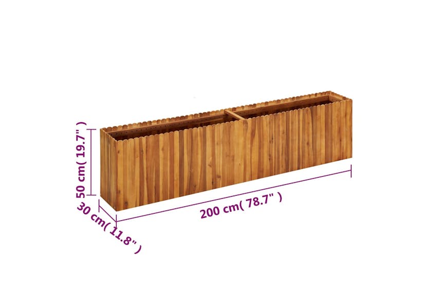Vidaxl 45926 Garden Raised Bed 200x30x50 Cm Solid Acacia Wood