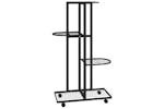 Vidaxl 343115 4-floor Flower Stand With Wheels 44x23x80 Cm Black Iron