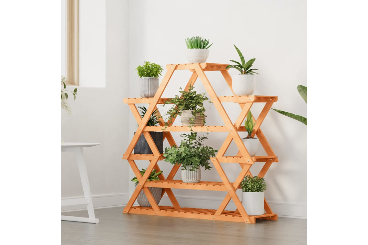 vidaXL 362878 Flower Stand 110x25x105cm Solid Wood Fir