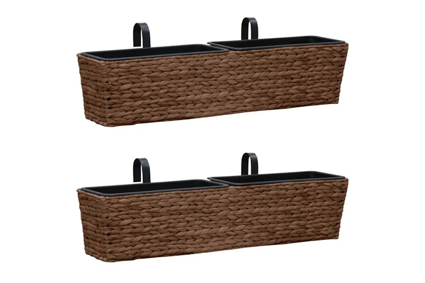 Vidaxl 45581 Garden Planters 2 Pcs Water Hyacinth Brown