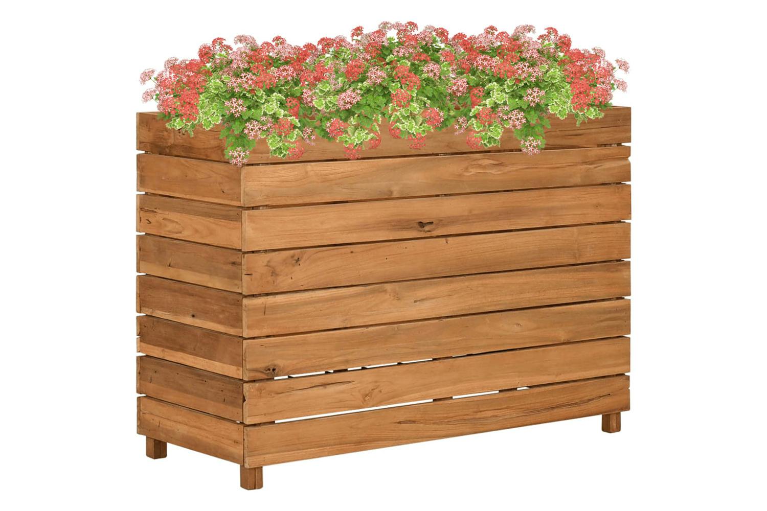 Vidaxl Raised Bed 100x40x72 Cm Recycled Teak Wood And Steel