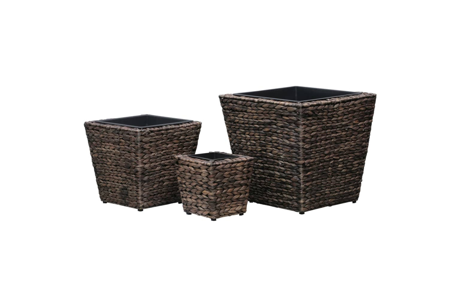 Vidaxl Raised Beds 3 Pcs Water Hyacinth Brown
