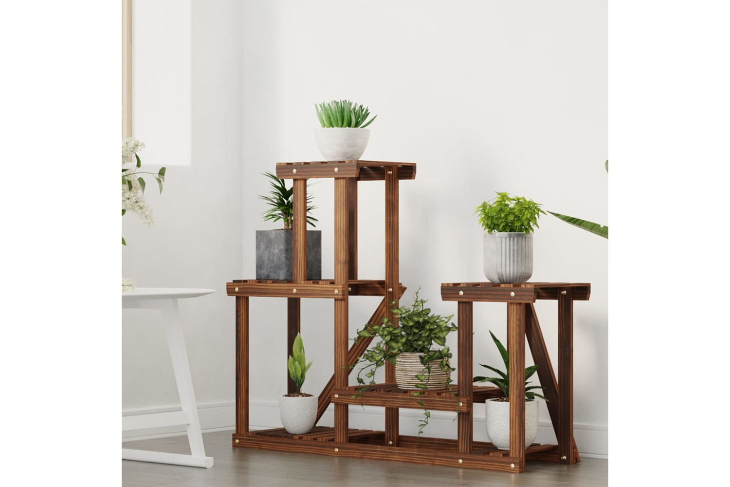 vidaXL 362875 Flower Stand 90x25x73.5cm Solid Wood Fir