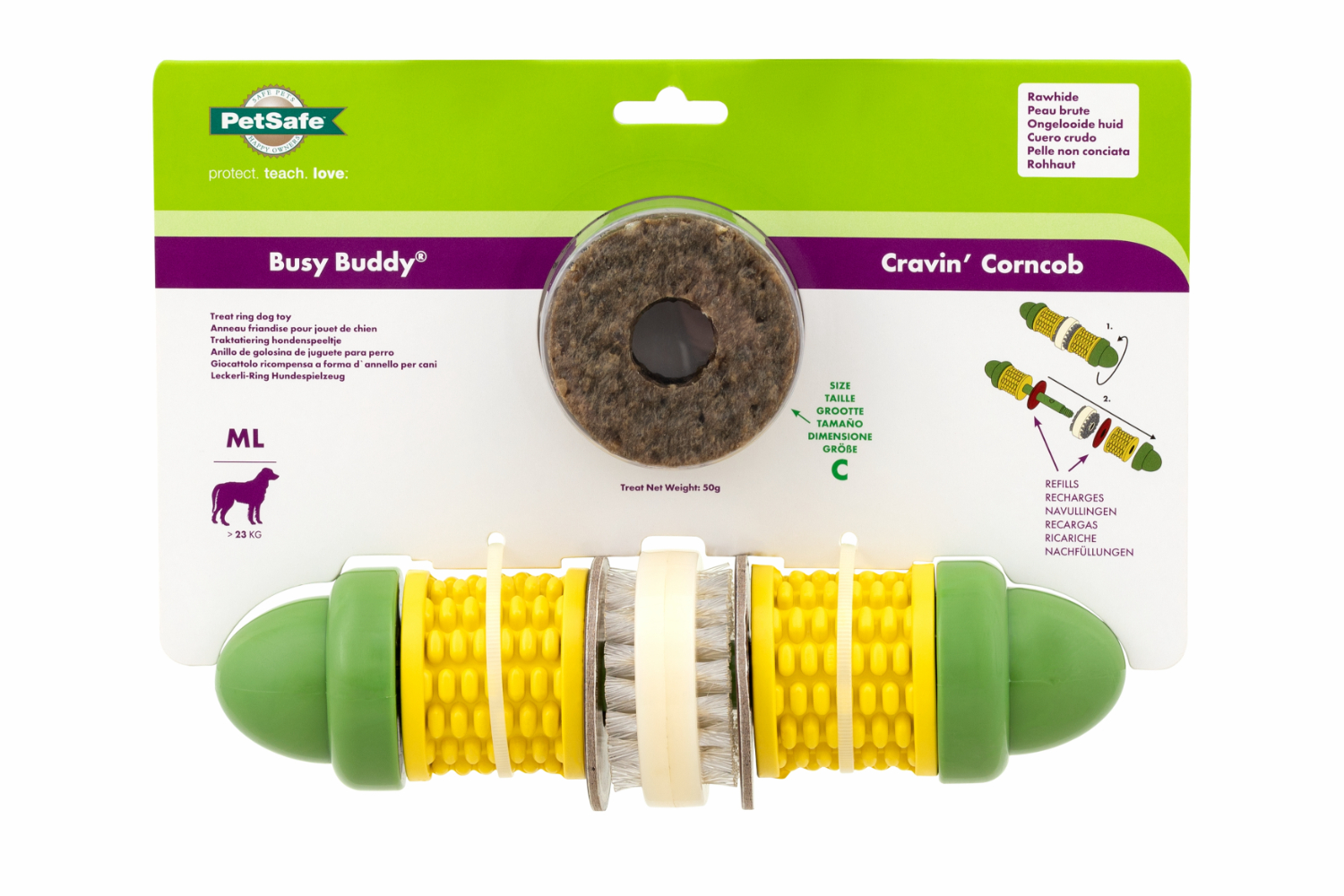 Petsafe BB-CORN-ML-19 BusyBuddy Cravin Corncob Treat Ring | Medium/Large