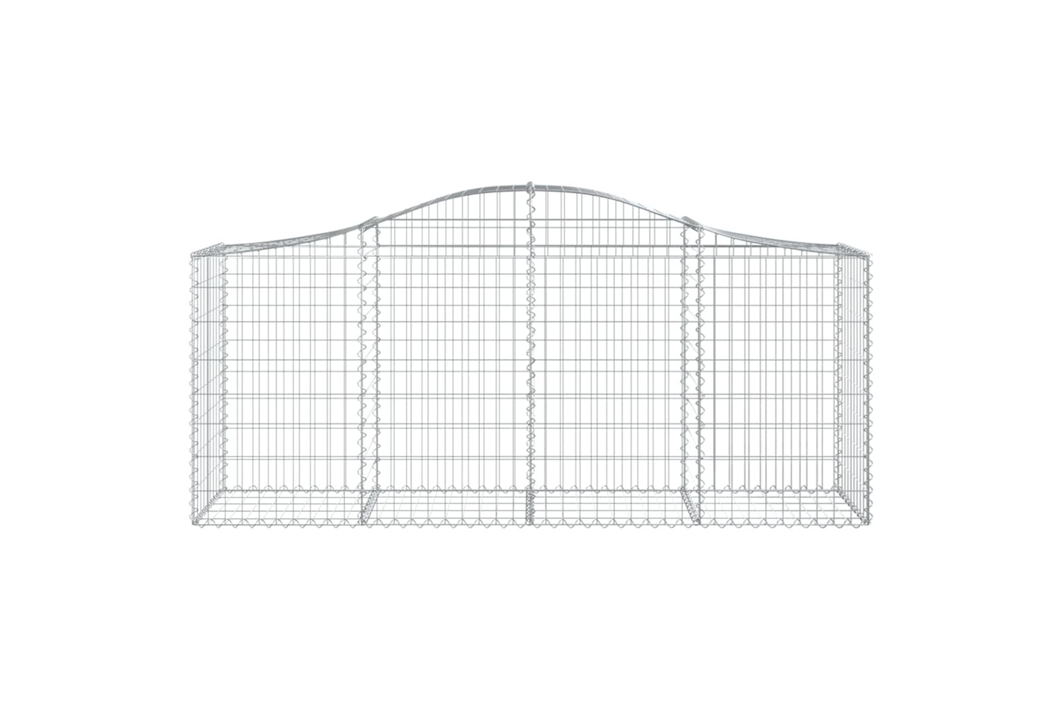 vidaXL 153394 Arched Gabion Basket 200x50x80/100cm Galvanised Iron