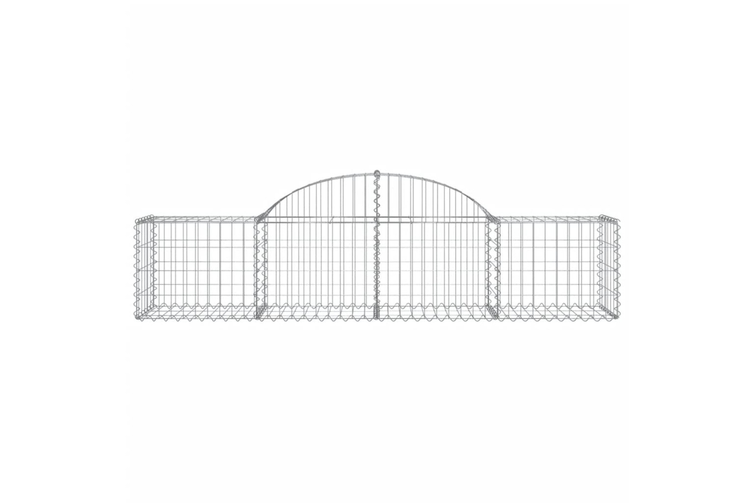 vidaXL 153492 Arched Gabion Basket 200x50x40/60cm Galvanised Iron