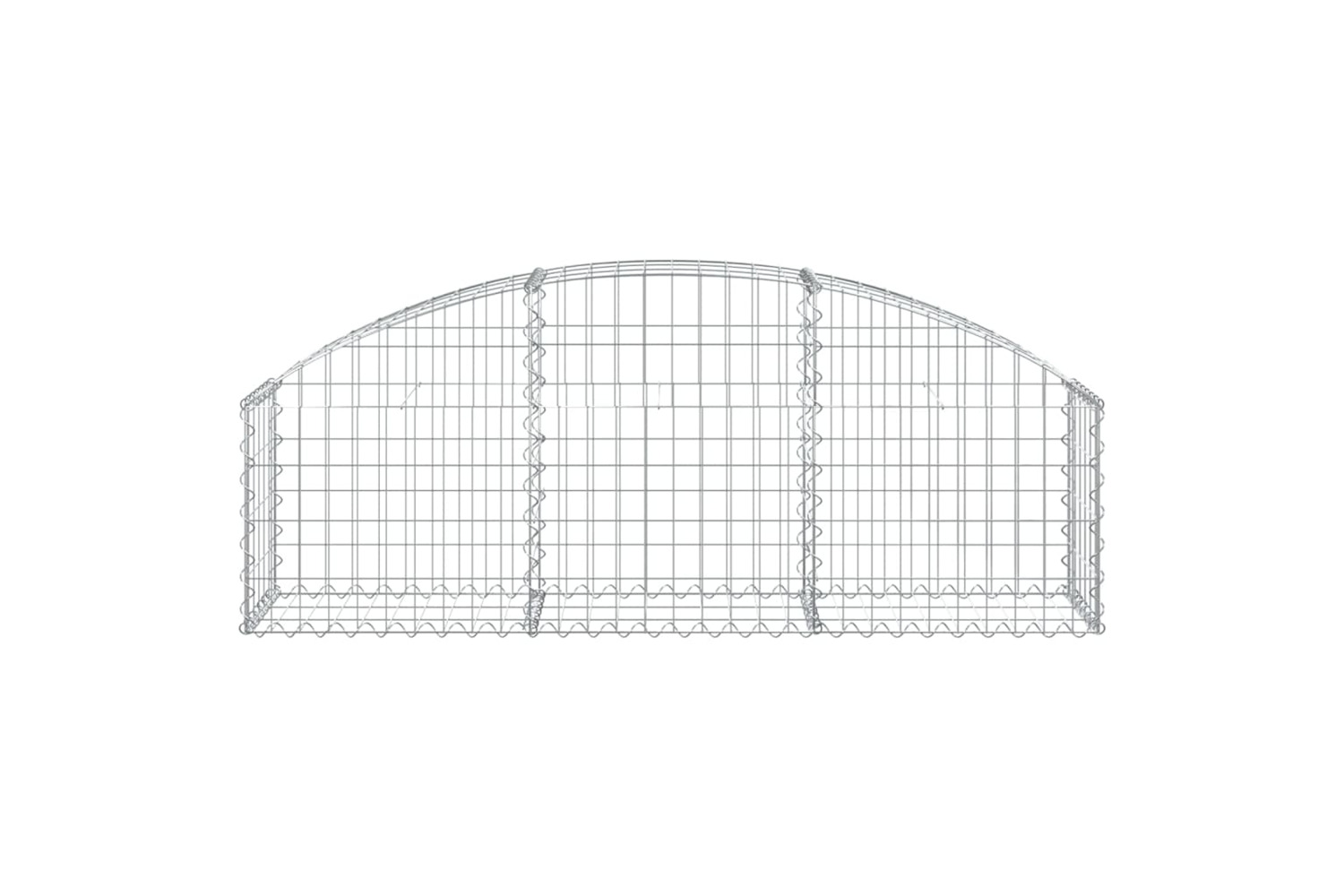 vidaXL 153442 Arched Gabion Basket 150x30x40/60cm Galvanised Iron