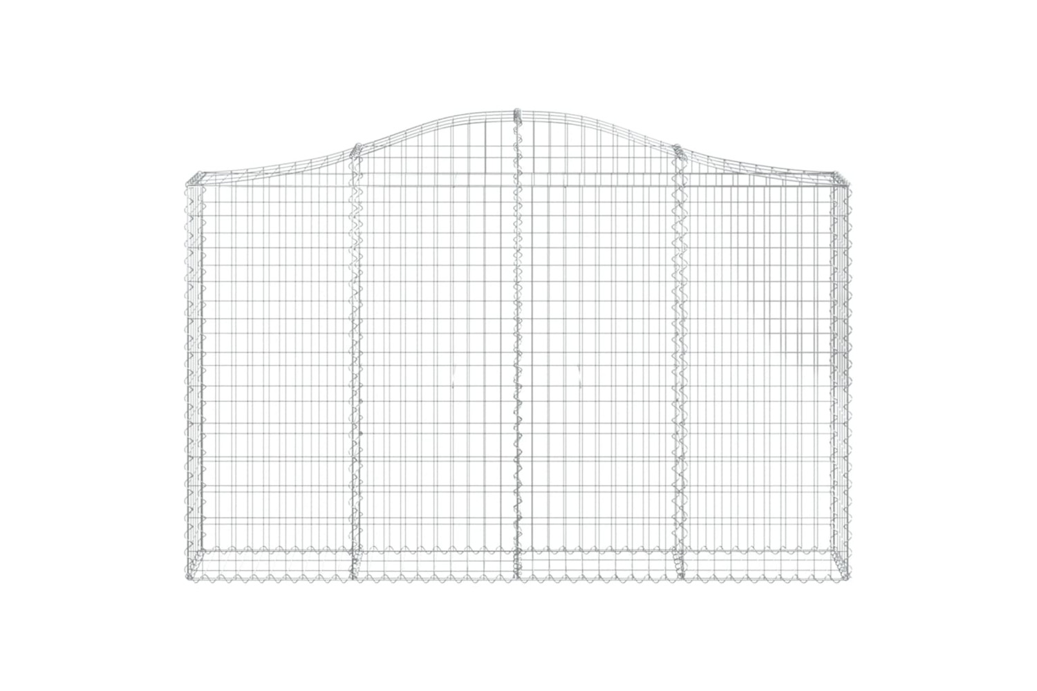 vidaXL 153386 Arched Gabion Basket 200x30x120/140cm Galvanised Iron