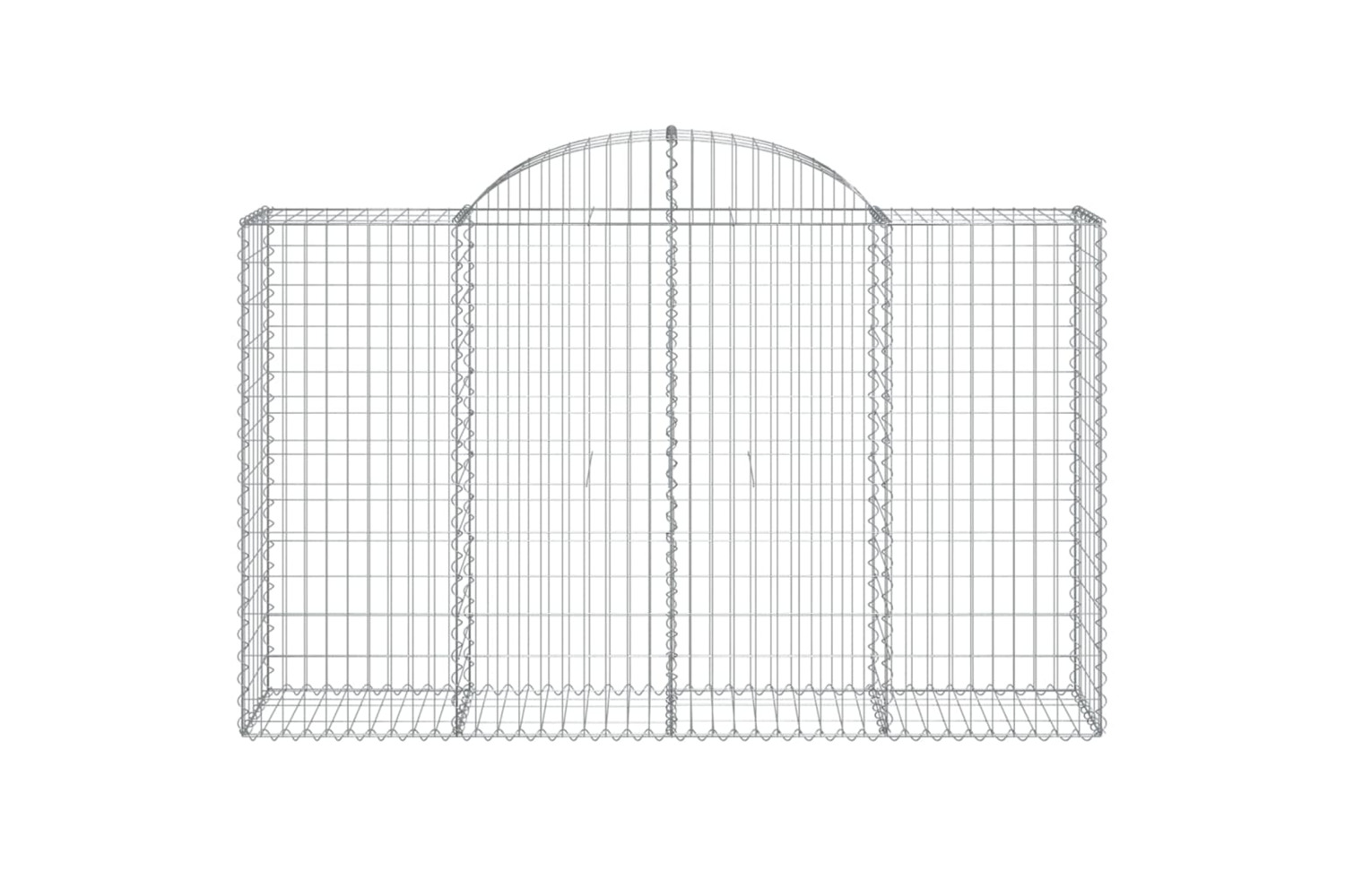 vidaXL 153496 Arched Gabion Basket 200x50x120/140cm Galvanised Iron
