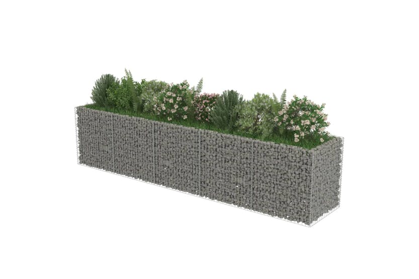 Vidaxl 143552 Gabion Raised Bed Galvanised Steel 450x90x100 Cm