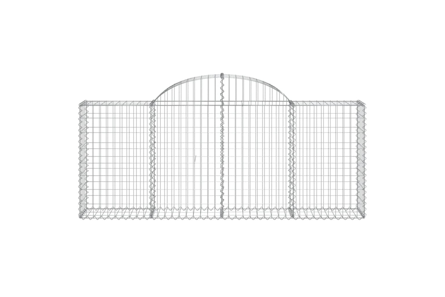 vidaXL 153484 Arched Gabion Basket 200x30x80/100cm Galvanised Iron