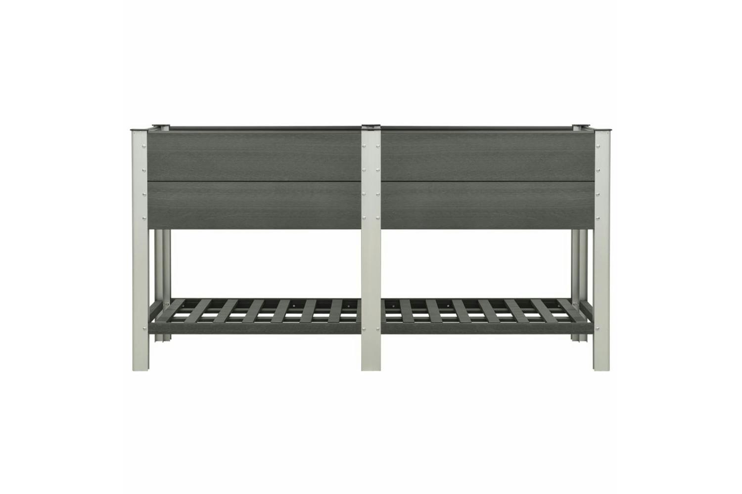 Vidaxl 149018 Garden Raised Bed With Shelf 175x50x90 Cm Wpc Grey