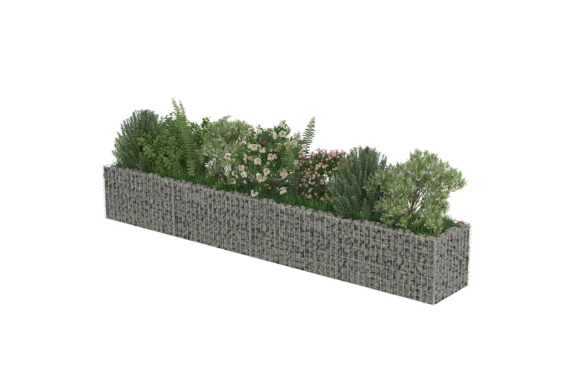 Vidaxl 143561 Gabion Raised Bed Galvanised Steel 360x50x50 Cm