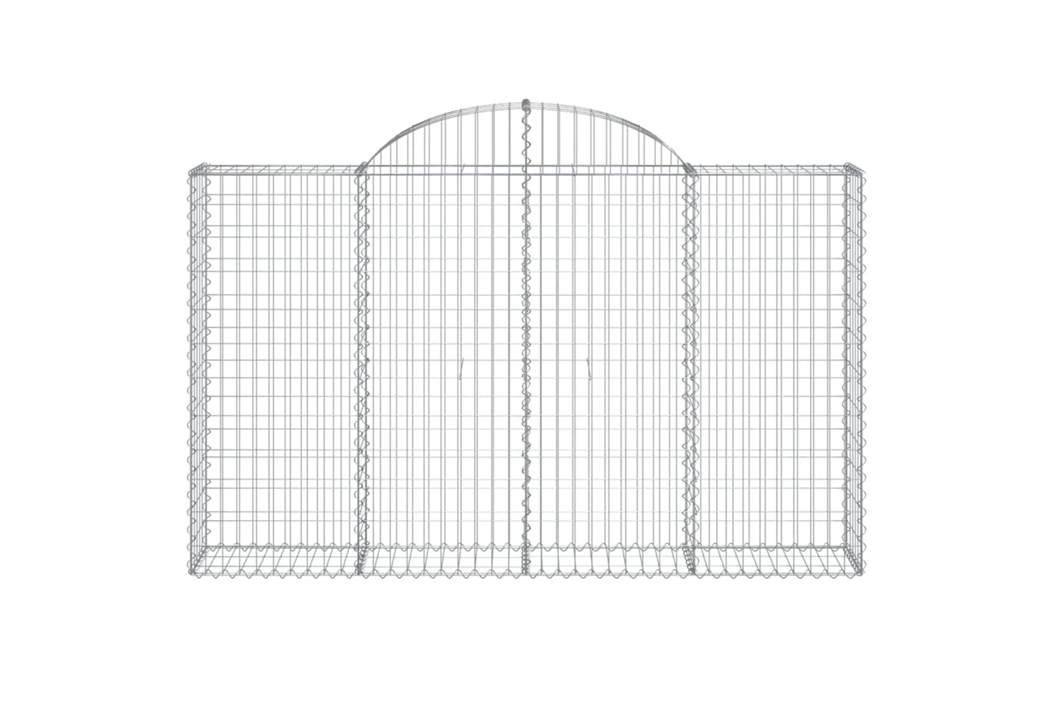 vidaXL 153486 Arched Gabion Basket 200x30x120/140cm Galvanised Iron