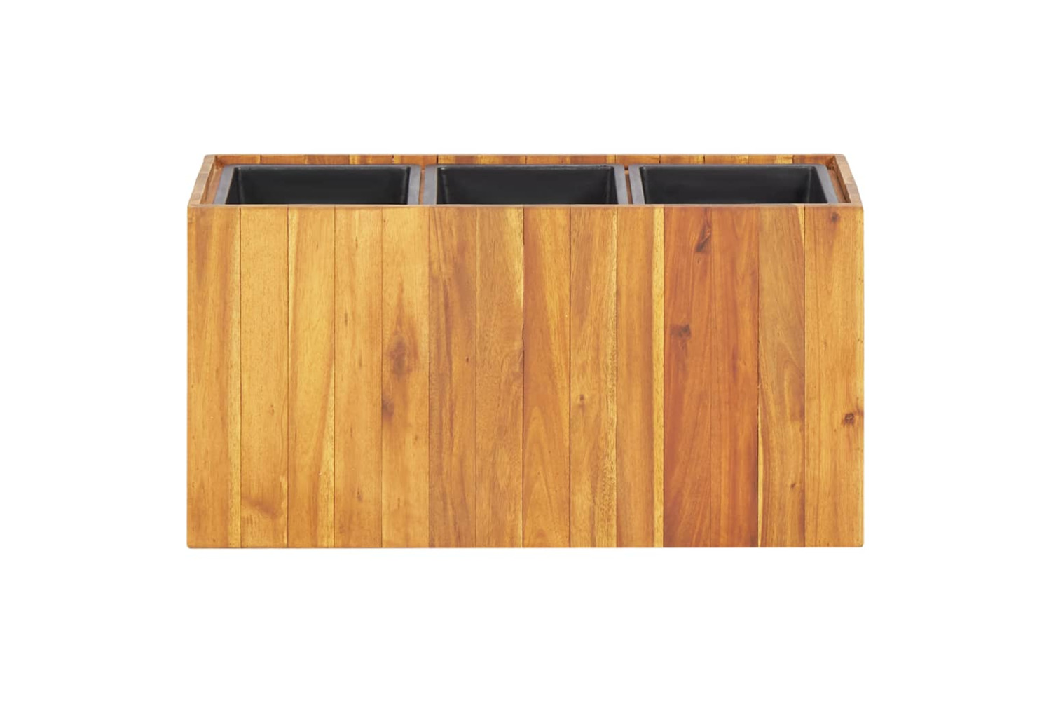 vidaXL 46572 Garden Raised Bed With 3 Pots Solid Acacia Wood