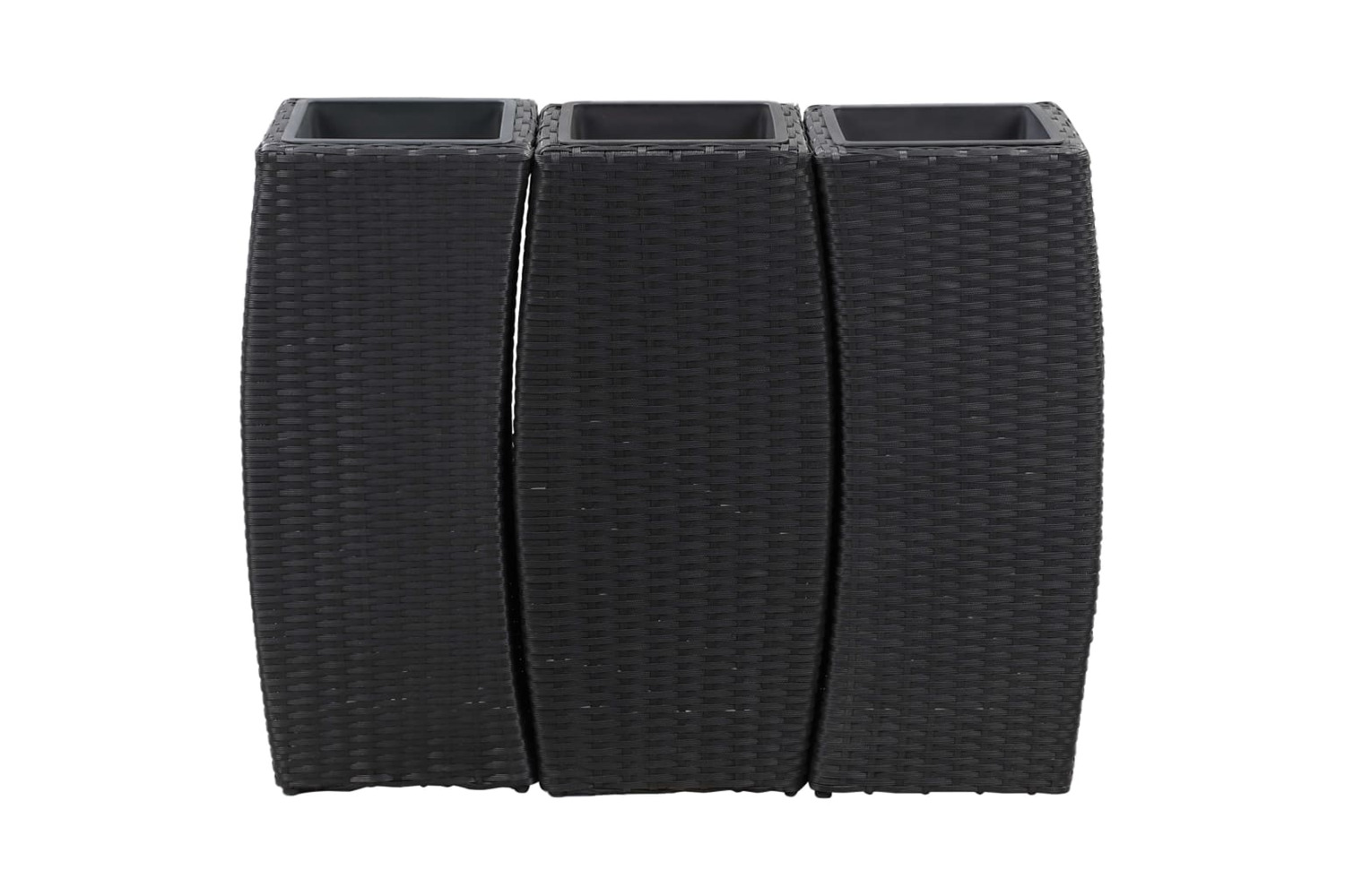 vidaXL 46939 Garden Raised Beds 3 Pcs Poly Rattan Black