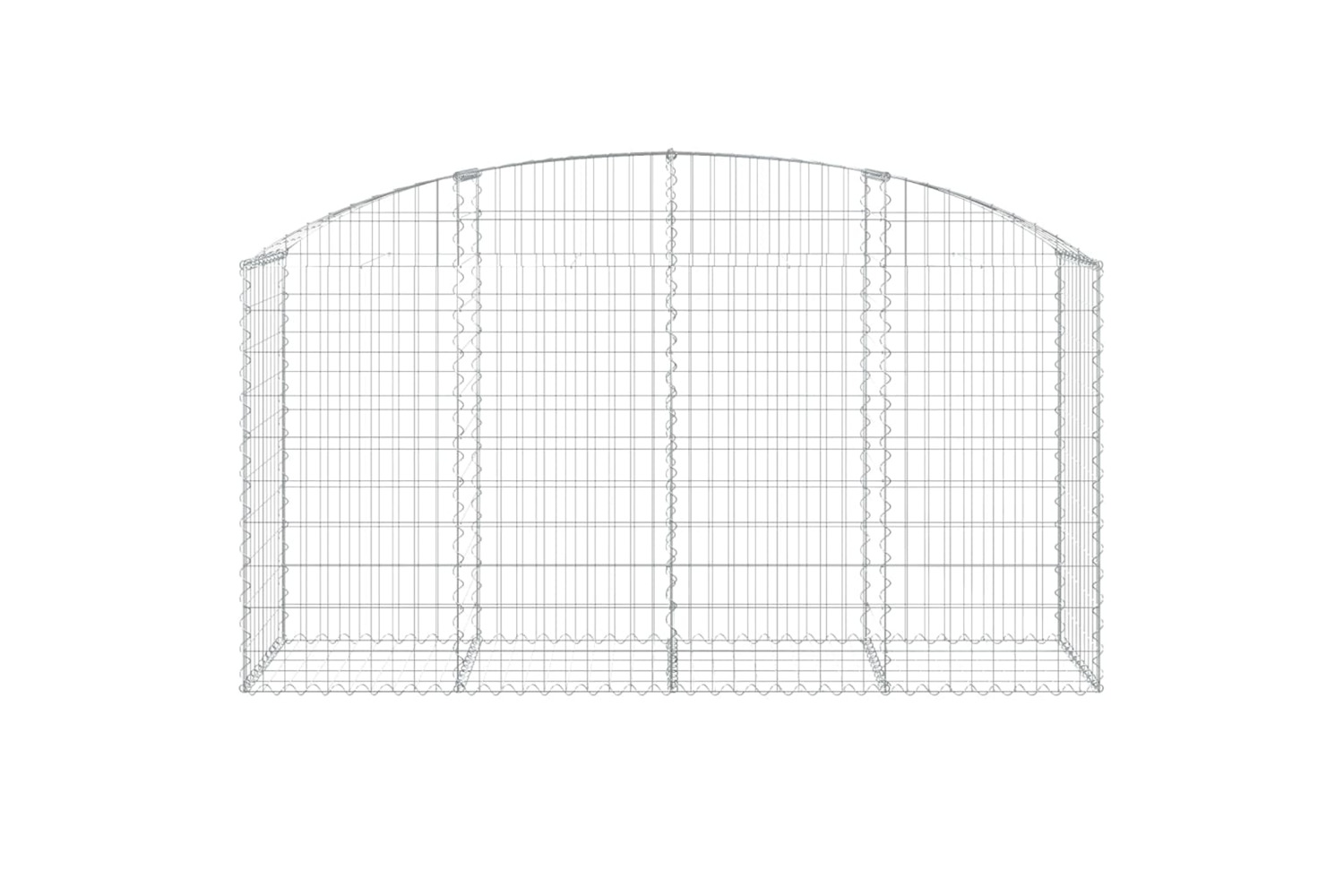 vidaXL 153475 Arched Gabion Basket 200x50x100/120cm Galvanised Iron