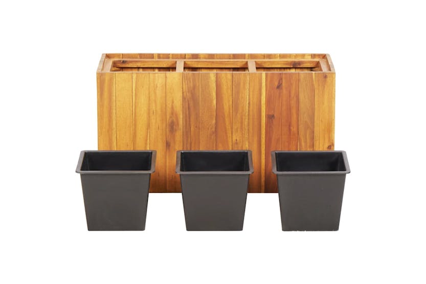 Vidaxl 46572 Garden Raised Bed With 3 Pots Solid Acacia Wood