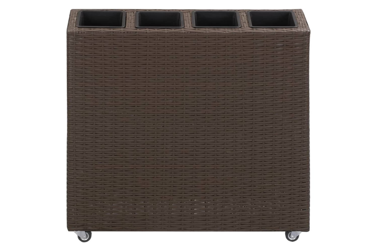 vidaXL 46950 Garden Raised Bed With 4 Pots 80x22x79cm Poly Rattan Brown