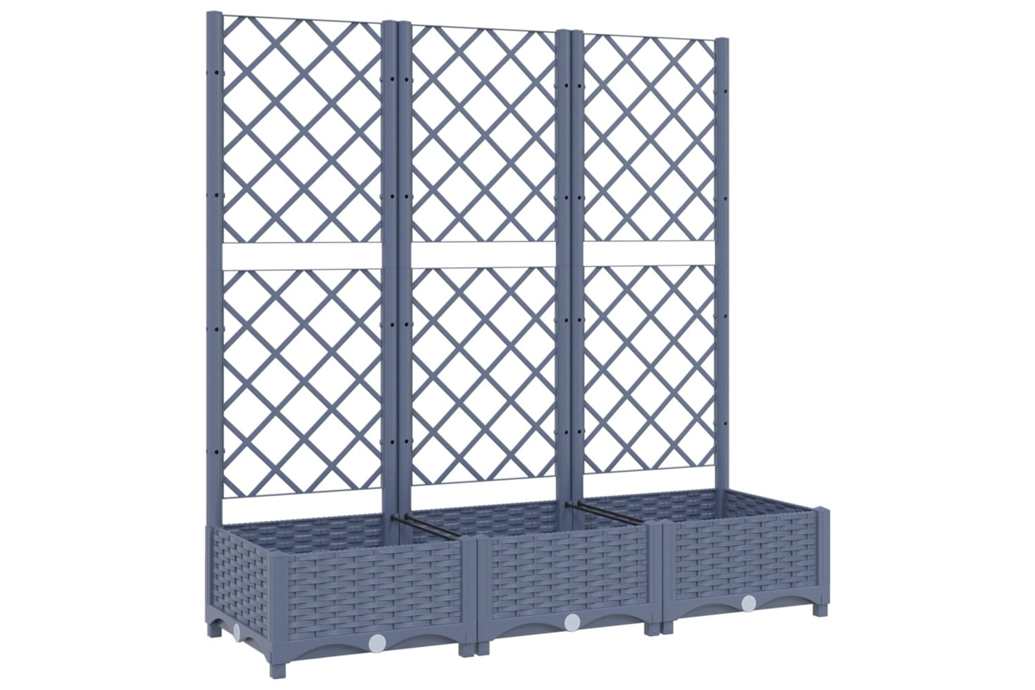 vidaXL Garden Planter With Trellis Dark Grey 120x40x121.5cm Pp