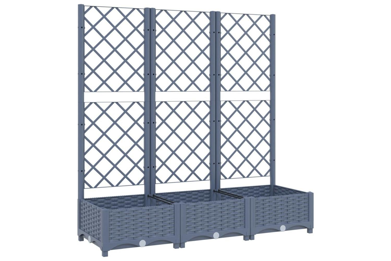 Vidaxl Garden Planter With Trellis Dark Grey 120x40x121.5 Cm Pp