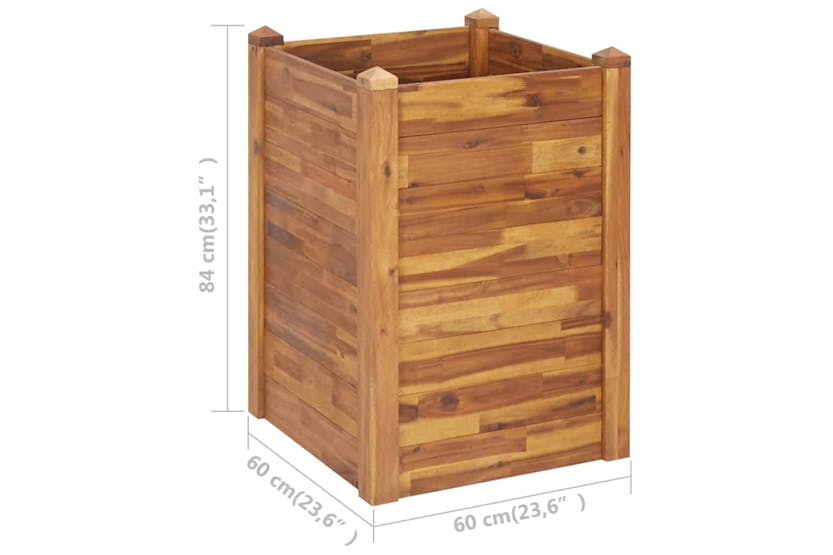 Vidaxl 46577 Garden Raised Bed 60x60x84 Cm Solid Acacia Wood