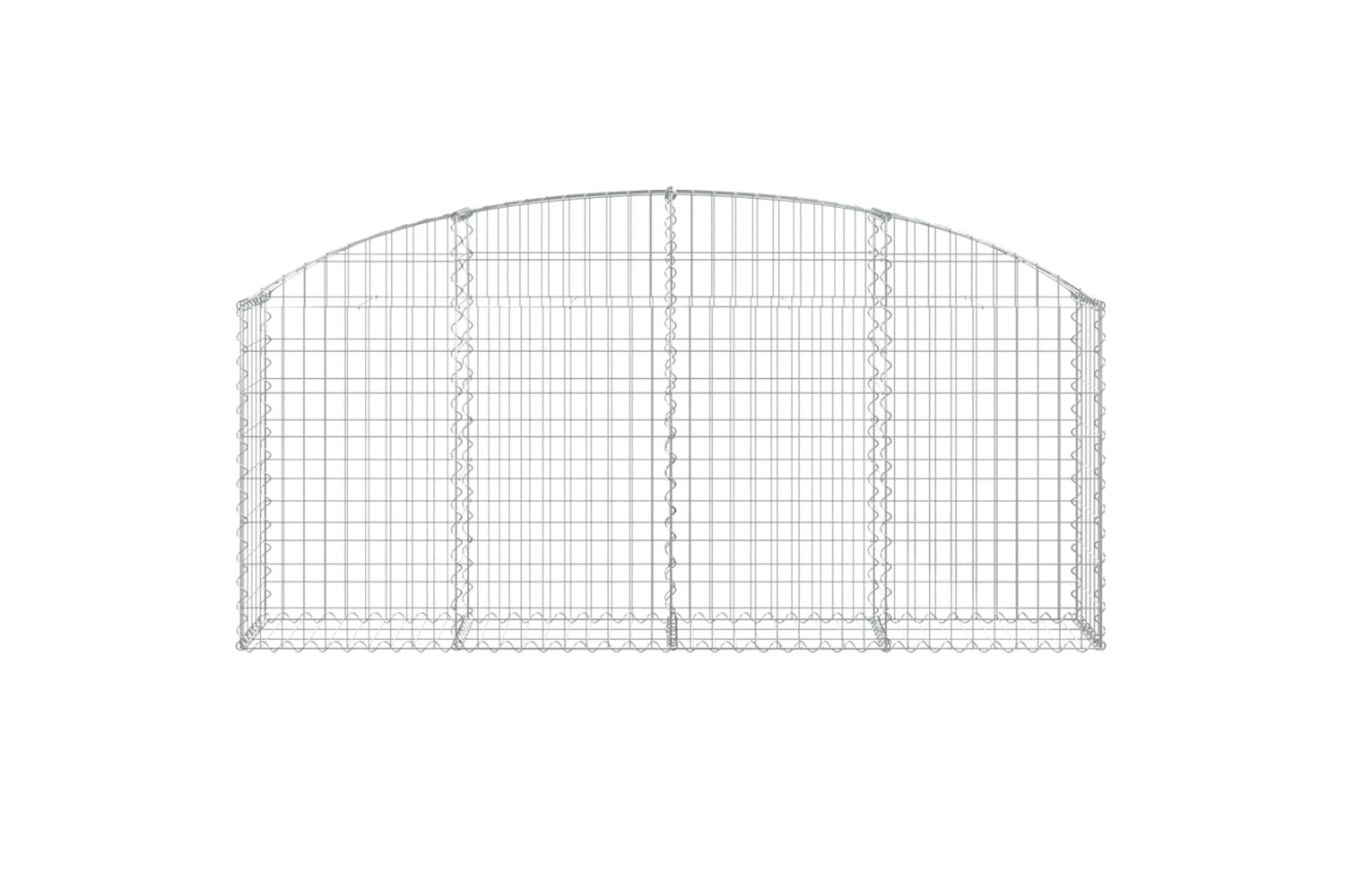 vidaXL 153464 Arched Gabion Basket 200x30x80/100cm Galvanised Iron