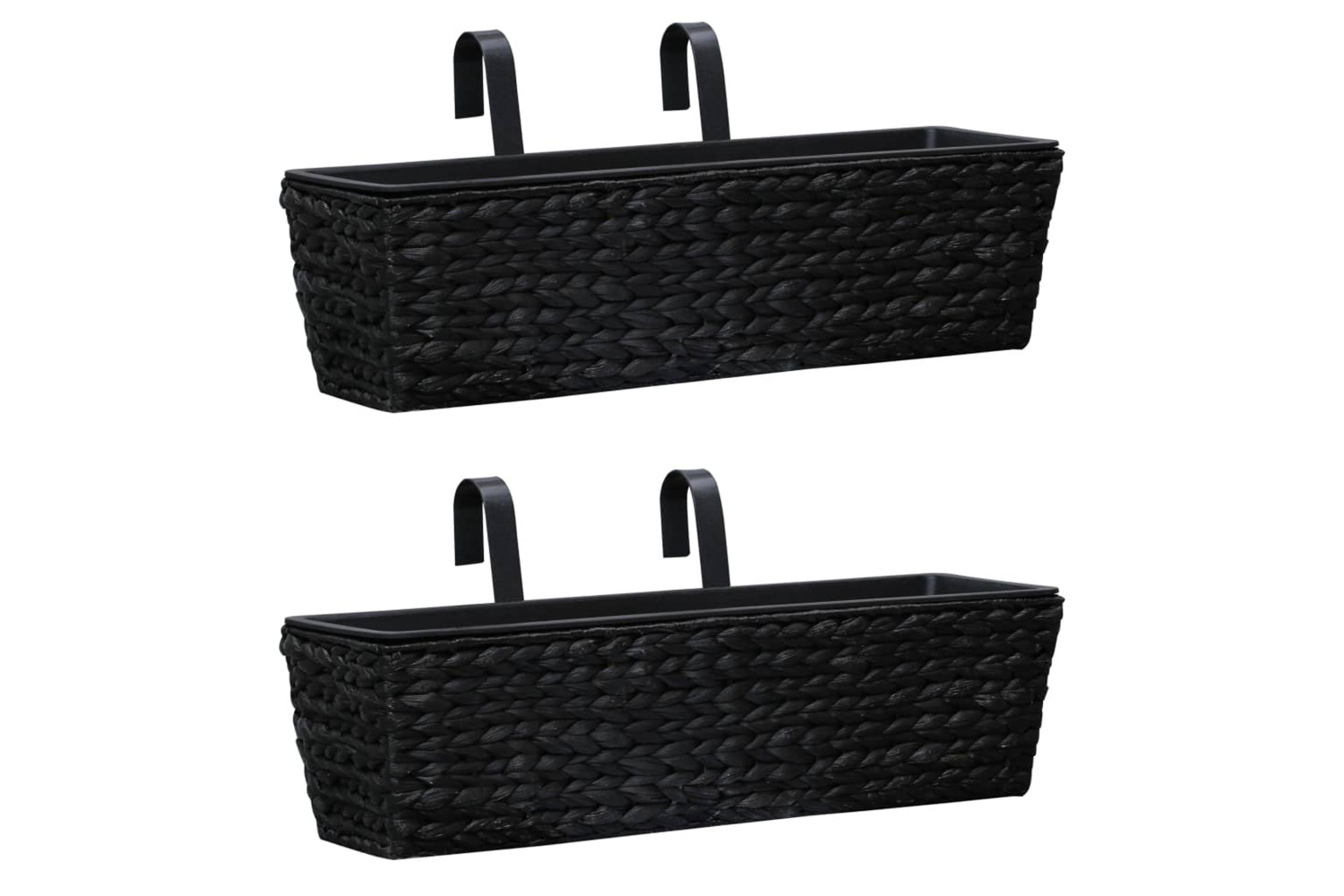 Vidaxl Planters 2 Pcs Water Hyacinth Black