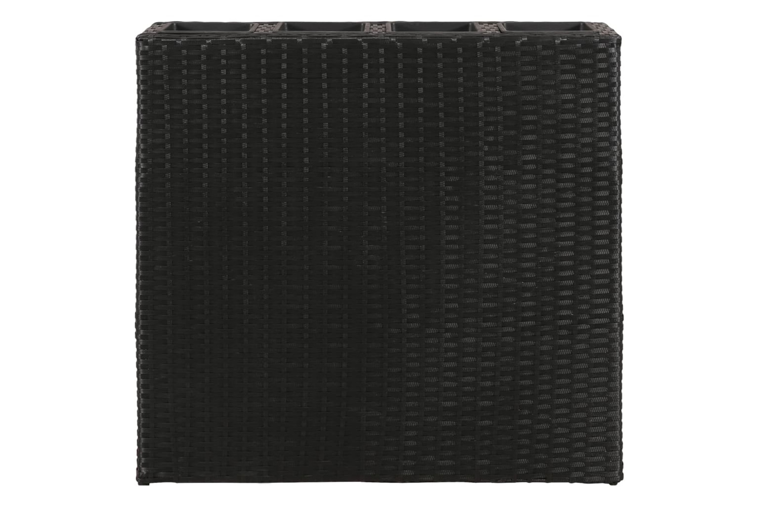 vidaXL 279082 Garden Raised Bed With 4 Pots 2 Pcs Poly Rattan Black(2x41084)