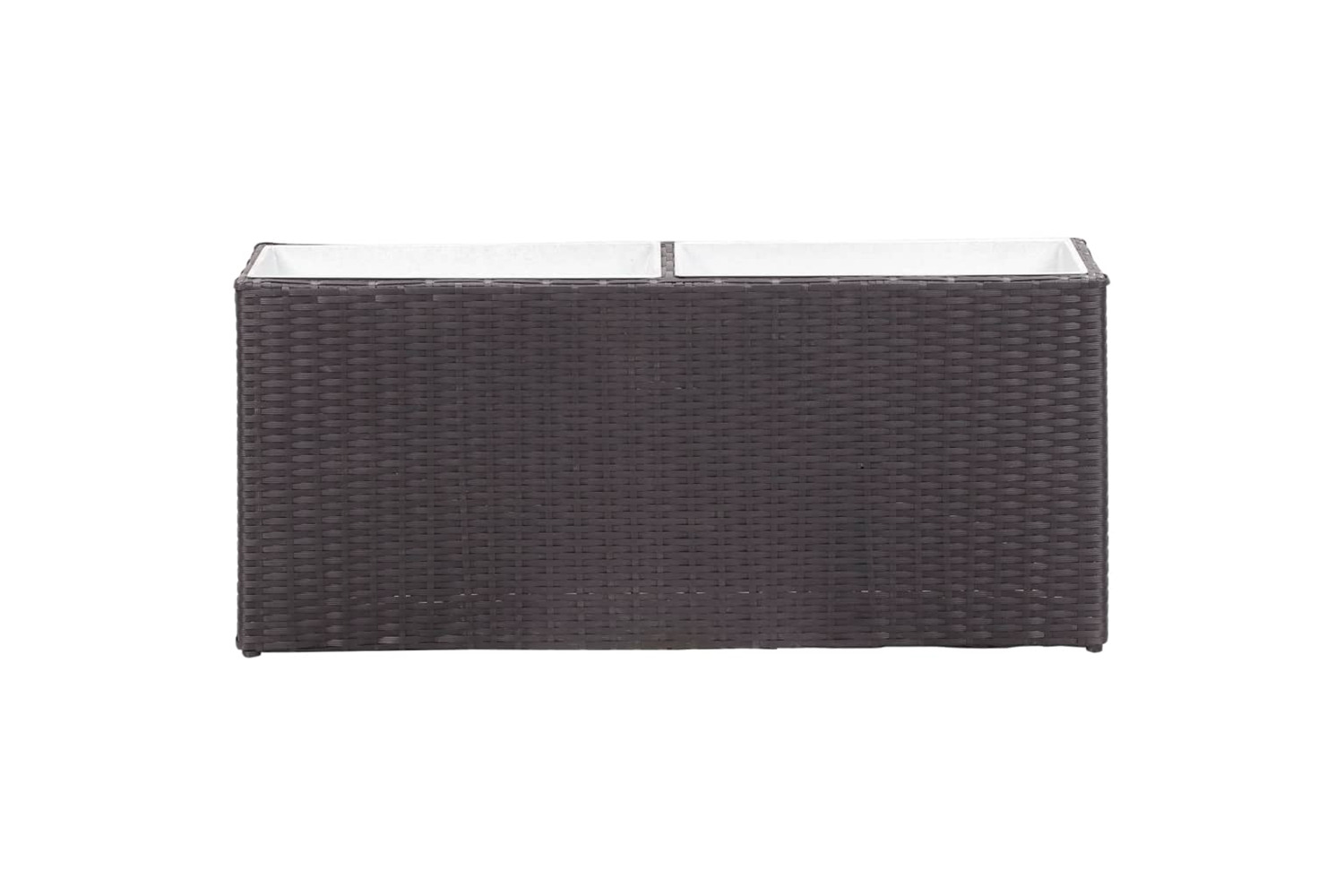 vidaXL 46920 Garden Raised Bed With 2 Pots 90x20x40cm Poly Rattan Black