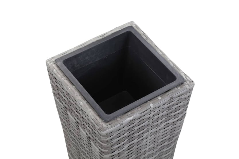 Vidaxl 46928 Garden Raised Bed 30x30x80 Cm Poly Rattan Grey