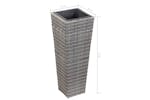 Vidaxl 46928 Garden Raised Bed 30x30x80 Cm Poly Rattan Grey