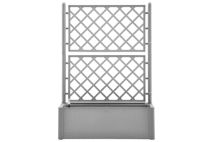 Vidaxl 317578 Garden Raised Bed With Trellis And Self Watering System Grey