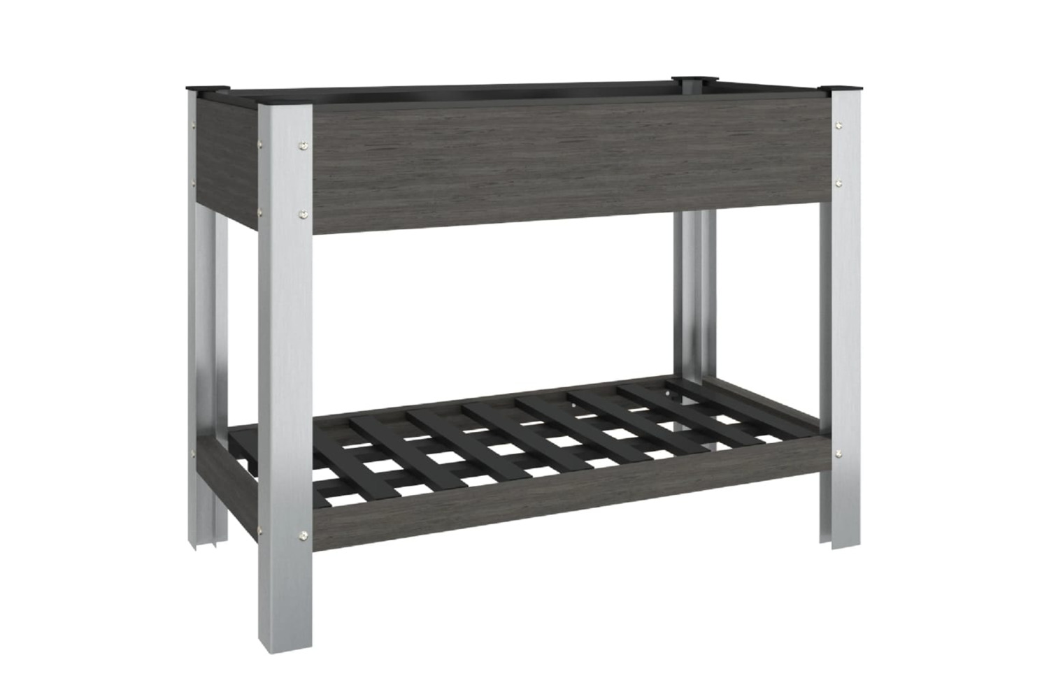 vidaXL 362569 Garden Raised Bed With Shelf Grey 100x50x75cm Wpc