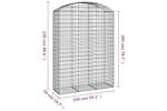 Vidaxl 153460 Arched Gabion Basket 150x50x200/220 Cm Galvanised Iron