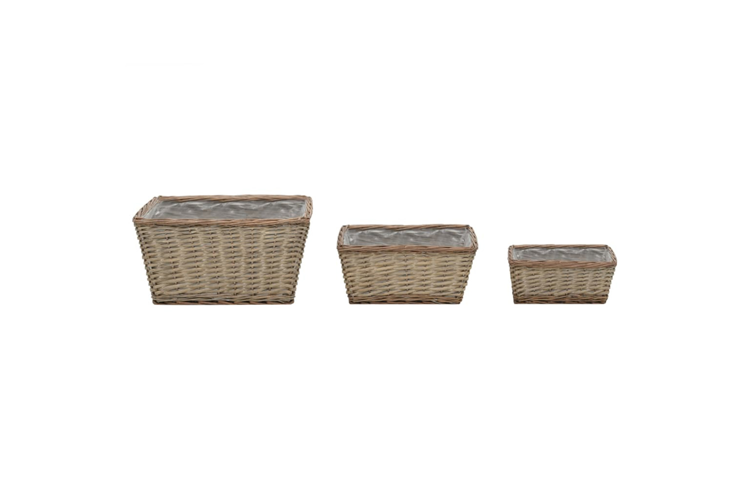 vidaXL 246834 Raised Bed 3 Pcs Wicker With Pe Lining