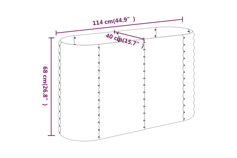 Vidaxl 318888 Garden Raised Bed Powder-coated Steel 114x40x68 Cm Green