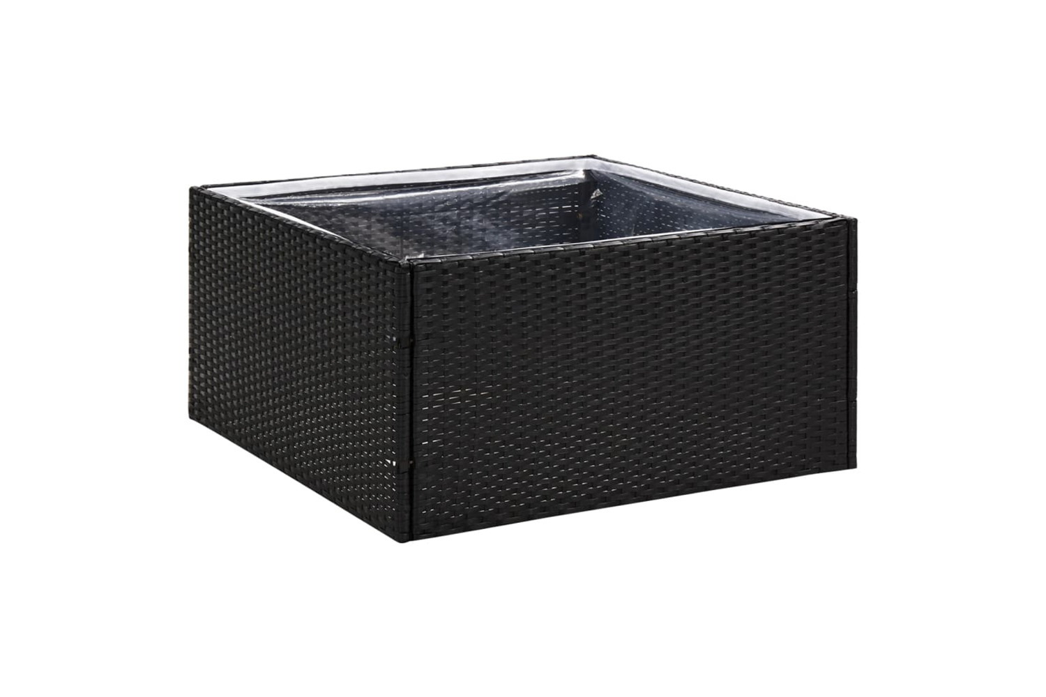 vidaXL 319171 Garden Planter Black 80x80x40cm Poly Rattan