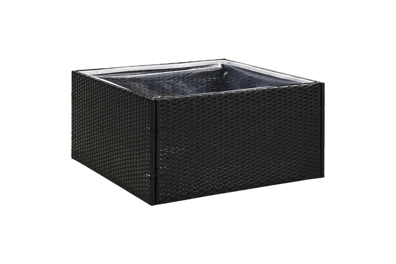 Vidaxl 319171 Garden Planter Black 80x80x40 Cm Poly Rattan