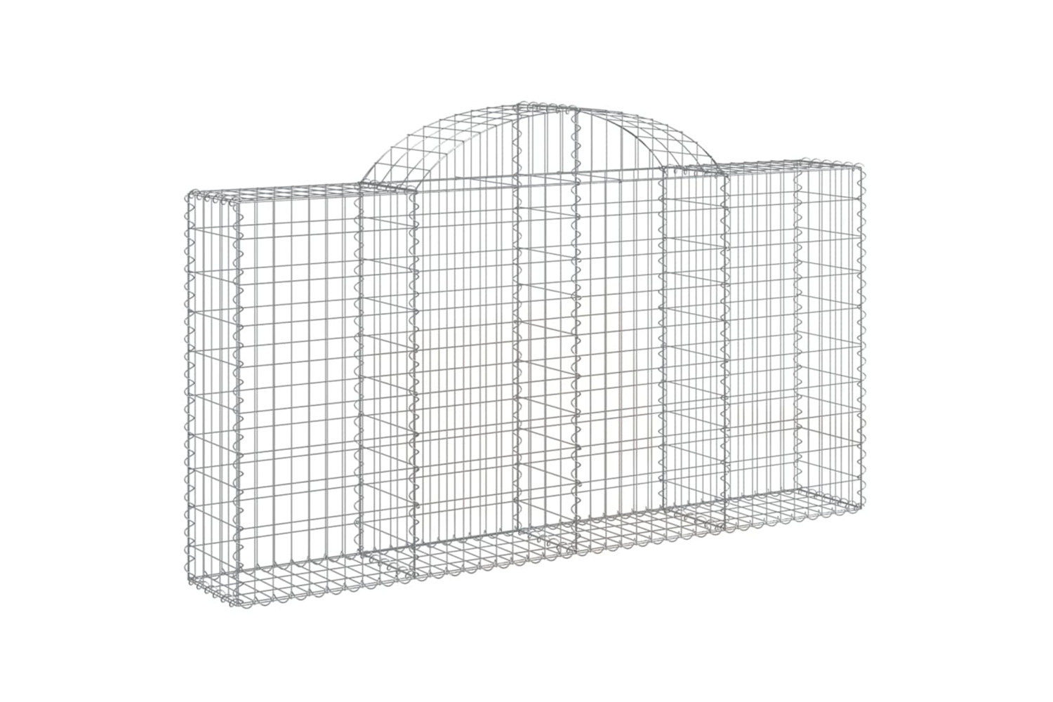 vidaXL 153485 Arched Gabion Basket 200x30x100/120cm Galvanised Iron