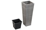 Vidaxl 46928 Garden Raised Bed 30x30x80 Cm Poly Rattan Grey