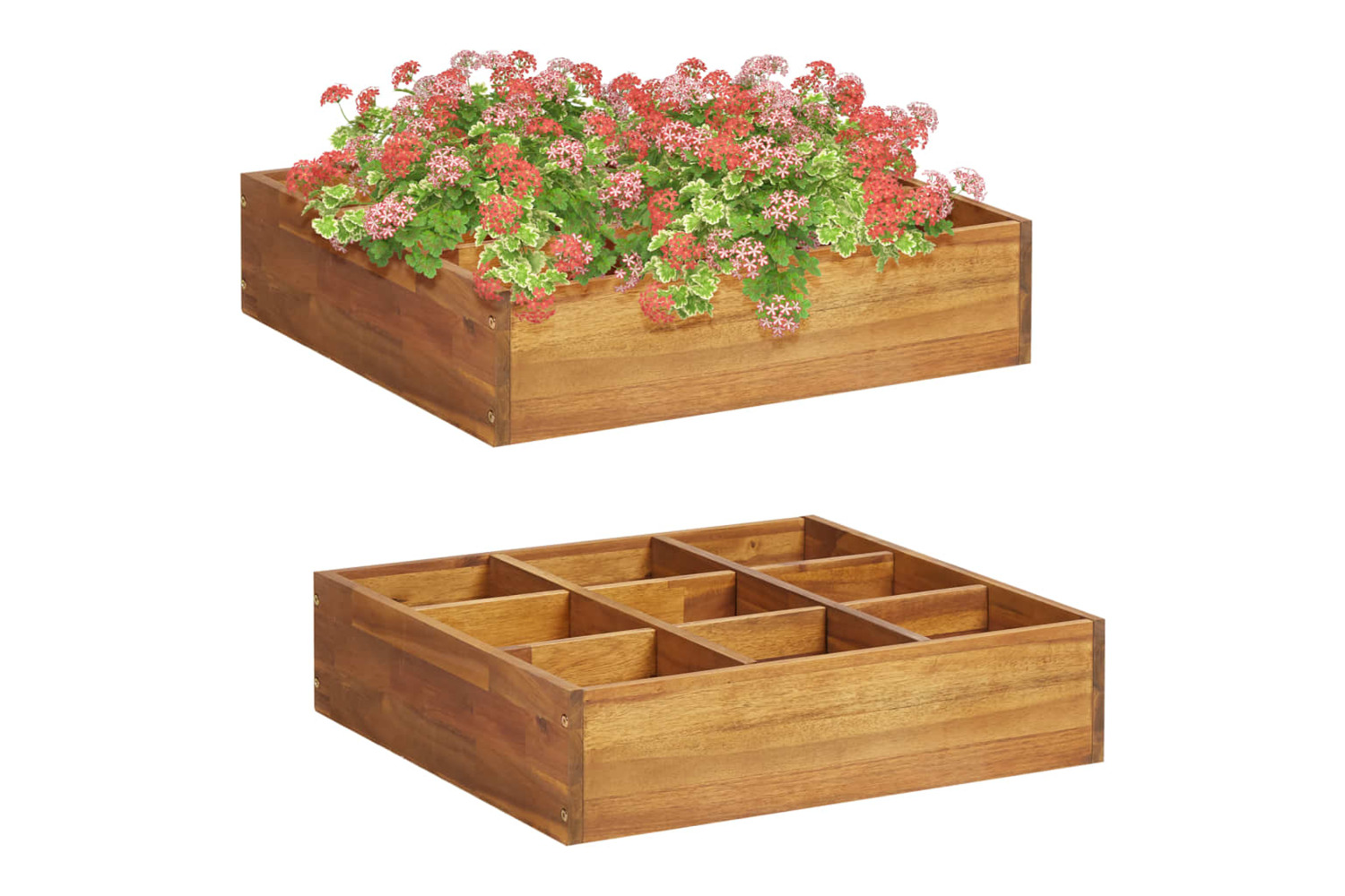 vidaXL 46575 Herb Garden Raised Bed Solid Acacia Wood 60x60x15cm