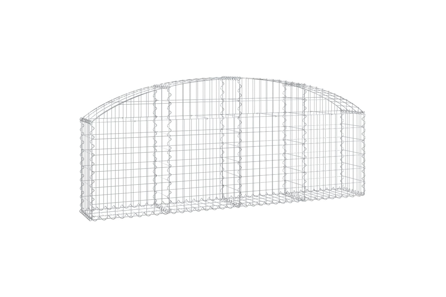vidaXL 153463 Arched Gabion Basket 200x30x60/80cm Galvanised Iron