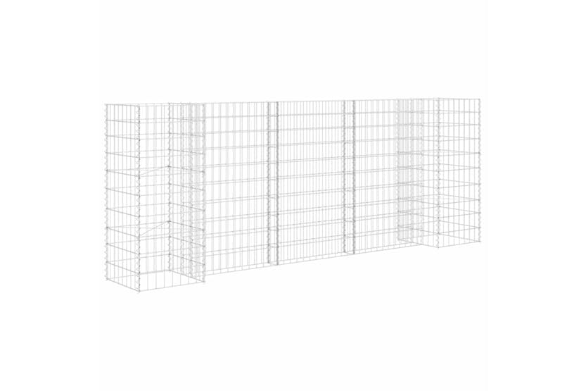 Vidaxl 145661 H-shaped Gabion Planter Steel Wire 260x40x100 Cm