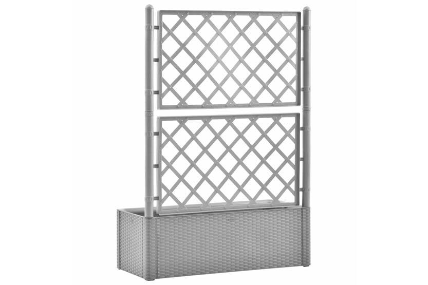Vidaxl 317578 Garden Raised Bed With Trellis And Self Watering System Grey